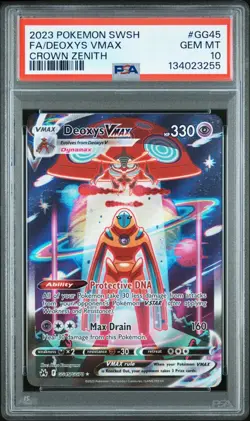 2023 Pokemon Crown Zenith # GG45 Deoxys Full Art VMAX PSA 10 GEM MINT - Image 1