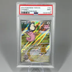 2024 Pokemon Twilight Masquerade Chansey #187 Illustration Rare PSA 9 - Image 1