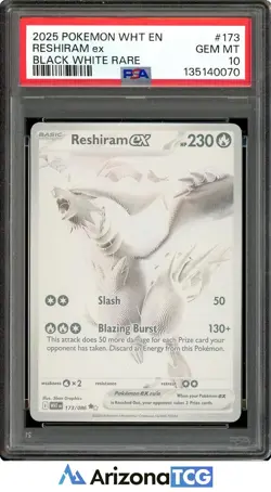 Pokemon 2025 Reshiram ex 173/086 Black White Rare White Flare GEM MINT PSA 10 - Image 1