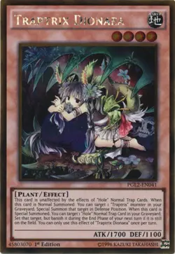 Yugioh! LP Traptrix Dionaea - PGL2-EN041 - Gold Rare - 1st Edition Lightly Playe - Image 1