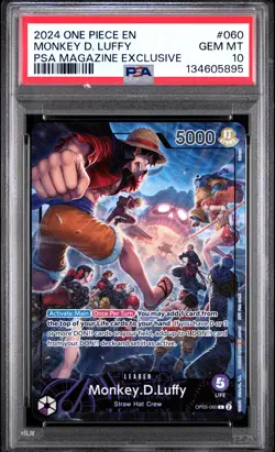2024 ONE PIECE PROMOS PSA MAGAZINE EXCLUSIVE #060 MONKEY D. LUFFY PSA 10 - Image 1