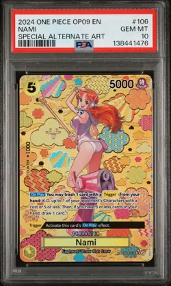 2024 ONE PIECE OP09-EMPERORS IN THE NEW WORLD SPECIAL ALTERNATE ART NAMI PSA 10 - Image 1