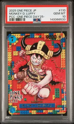 2025 ONE PIECE JPN PREMIUMCARD ONE PIECE DAY'25- #110 MONKEY D. LUFFY PSA 10 - Image 1