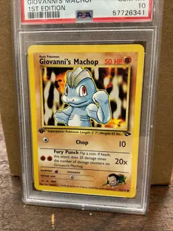 2000 Pokemon Giovanni's Machop Gym Challenge 1st Edition Card #72 PSA 10 Vtg - Image 2