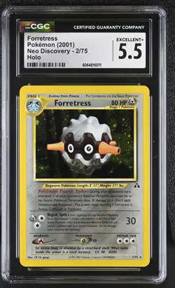 CGC 5.5 Forretress 2001 Neo Discovery 2/75 Holo Pokemon Card - Image 1