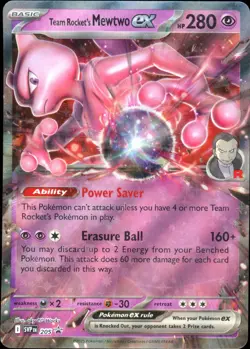 Team Rocket's Mewtwo ex 205 Scarlet & Violet Promo Card - Image 1