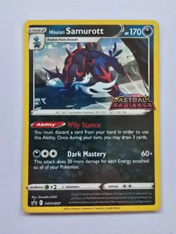 Hisuian Samurott SWSH207 Stamped Promo Astral Radiance - Pokemon TCG Card - Image 1