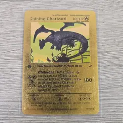 Pokemon Gold Foil Card Shining Charizard 1st Edition Fan Art Card - Image 1
