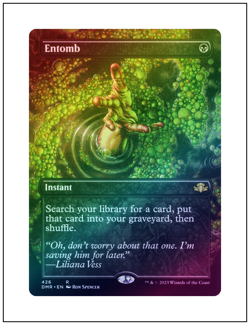 1x Entomb, Borderless Art Foil, Dominaria Remastered, Magic MTG NM - Image 1