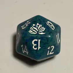 Magic the Gathering Beatdown Black Lotus Green Teal Spindown Dice - Image 1