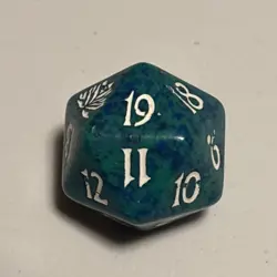 Magic the Gathering Beatdown Black Lotus Green Teal Spindown Dice - Image 2