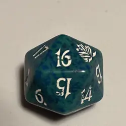 Magic the Gathering Beatdown Black Lotus Green Teal Spindown Dice - Image 5