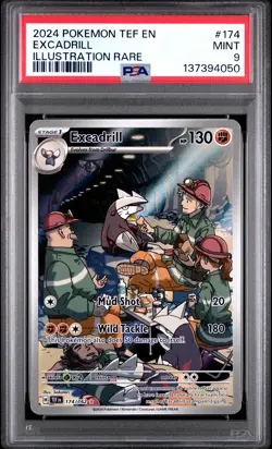 2024 POKEMON TEF EN-TEMPORAL FORCES ILLUSTRATION RARE #174 EXCADRILL PSA 9 - Image 1