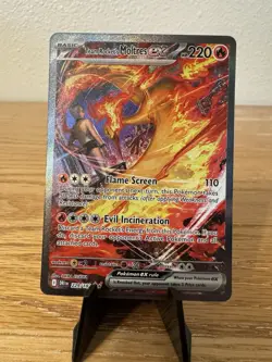 Pokemon TCG Team Rockets Moltres EX Card SIR 229/182 Destined Rivals NM - Image 2