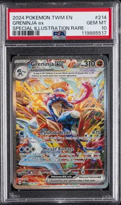 2024 POKEMON TWM EN-TWILIGHT MASQUERADE #214 GRENINJA EX PSA 10 - Image 1