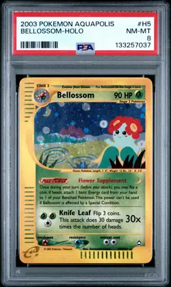 2003 POKEMON AQUAPOLIS #H5 BELLOSSOM-HOLO PSA 8 - Image 1