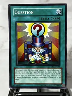 DR1-EN053 Question Super Rare Unlimited Edition NM Yugioh Card - Image 1