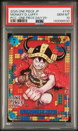 2025 ONE PIECE JPN PREM CARD COLL ONE PIECE DAY'25- #110 MONKEY D. LUFFY PSA 10 - Image 1