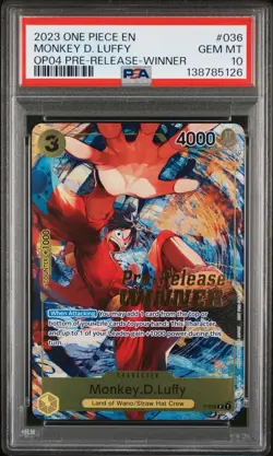 2023 ONE PIECE PROMOS KINGDOMS OF INTRIGUE #036 MONKEY D. LUFFY PSA 10 - Image 1