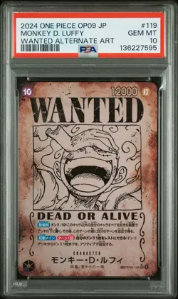 2024 ONE PIECE JPN OP09-EMPERORS IN THE NEW WORLD #119 MONKEY D. LUFFY PSA 10 - Image 1
