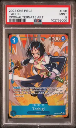 PSA 9 - 2024 ONE PIECE WINGS OF THE CAPTAIN 050 Tashigi ALTERNATE ART (EN) - Image 1