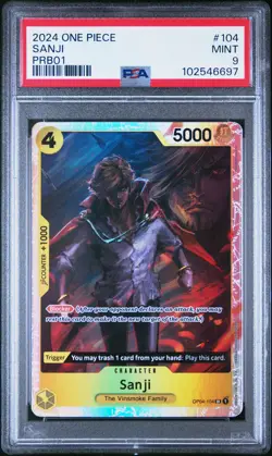 PSA 9 2024 One Piece Prb01-Premium Booster - The Best - #104 Sanji - Image 1