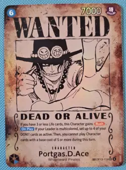 ONE PIECE Portgas.D.Ace (Wanted Poster) OP13-119 Carrying On His Will Foil ERROR - Image 1