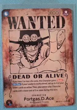ONE PIECE Portgas.D.Ace (Wanted Poster) OP13-119 Carrying On His Will Foil ERROR - Image 2