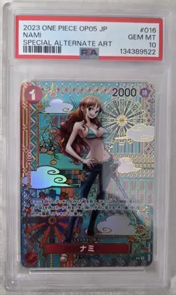 2023 Alternate Art Nami One Piece OP05 Awakening/New Era Japanese #016 PSA 10 - Image 1