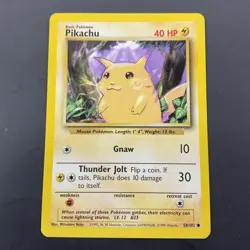 Pokemon Card 1999 PIKACHU Rare Yellow Cheeks 58/102 Base Set - Image 1