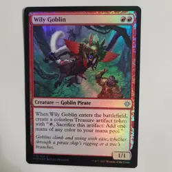 Wily Goblin FOIL Ixalan LP Red Uncommon MAGIC MTG CARD 174/279 BULK DISCOUNT! - Image 1