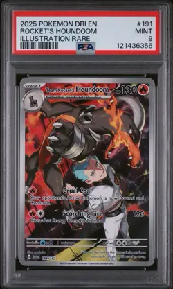 Pokemon TCG Team Rockets Houndoom Illustration Rare Card 191/182 Destined Rivals - Image 1