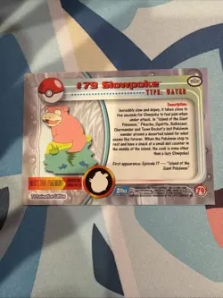Topps Pokemon Card TV Series 2 Chrome Foil Blue Logo 1st Edition #79 Slowpoke NM - Image 3