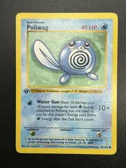 POLIWAG Pokemon Card - WOTC - 1st Edition - Base Set - Shadowless - 59/102 - NM - Image 1