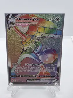 Pokemon TCG Go Melmetal VMAX Holo Secret Rare Full Art Rainbow Card 080/078 - Image 1