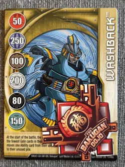 Bakugan New Vestroia Washback 🥇Gold Gate Card 13/48q Aquos Elico - Image 2