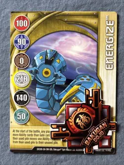 Bakugan New Vestroia | Energize 🥇 Gold Gate Card | Ventus 💨 Brachium | 14/48q - Image 2