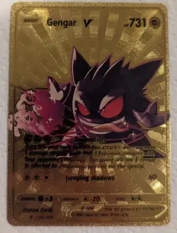 Pokemon Gengar V Gold Collectible CUSTOM FAN CARD Display - Image 1