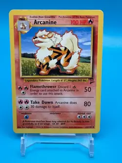Arcanine Pokemon Card - Base Set 2 033/130 - LP Vintage 2000 TCG - Image 1