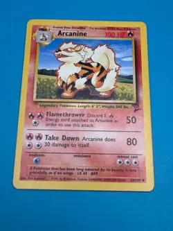 Arcanine Pokemon Card - Base Set 2 033/130 - LP Vintage 2000 TCG - Image 3