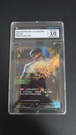 TCG CARD 2025 Riftbound League of Legends origins LEE SIN 078A/298 WCG 10 - Image 1