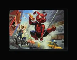 MTG: Spider-Ham, Peter Porker Art Card (Gold-Stamped Signature) #19 S Normal NM - Image 1