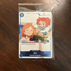 One Piece Card Game Girl OP14 Release Event Winner Card Sealed Mint In Hand - Image 1
