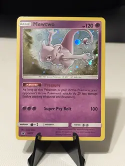 Pokemon Mewtwo TCG SM77 Cosmic Holo Black Star Promo Card NM - Image 1