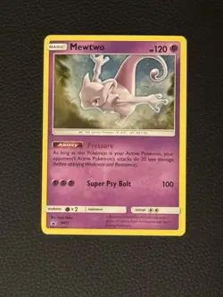 Pokemon Mewtwo TCG SM77 Cosmic Holo Black Star Promo Card NM - Image 3