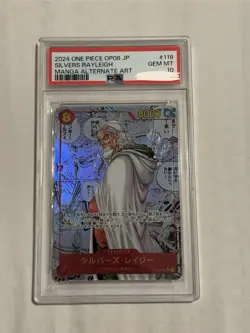 PSA 10 Silvers Rayleigh OP08-118 Manga Alt Art SEC ONE PIECE Card Japanese - Image 1