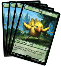x4 Bird (0016) / Wizard (0014) Double-Sided Token (Foil) - Final Fantasy - MTG - Image 1