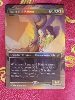FOiL EXTENDED Aang and KAtara Avatar: The Last Airbender Magic The Gathering MTG - Image 1