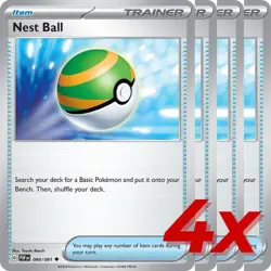 4x Nest Ball 084/091 Paldean Fates Pokemon TCG Playset - Image 1