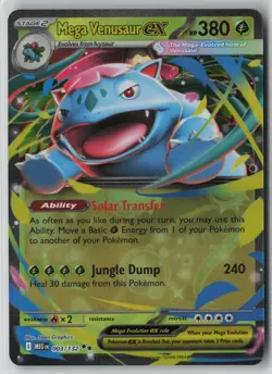Mega Venusaur ex 003/132 Pokemon TCG Mega Evolution Holo Rare (Near Mint) NM 2 - Image 1